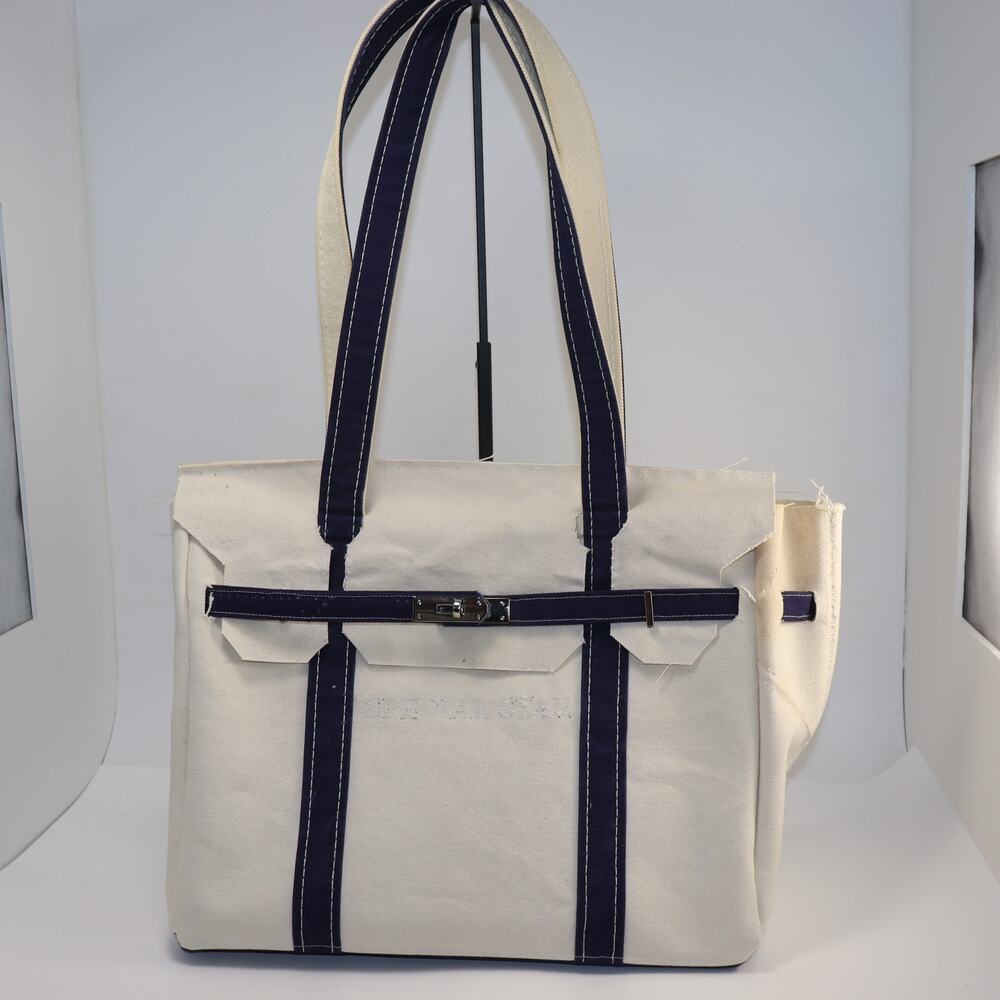 Handmade Upcycled Boat and Tote Bag – Navy Trim – Brand‎ New